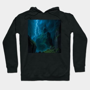 Curse of Strahd Scene - Lightning Strike on Castle Ravenloft Hoodie